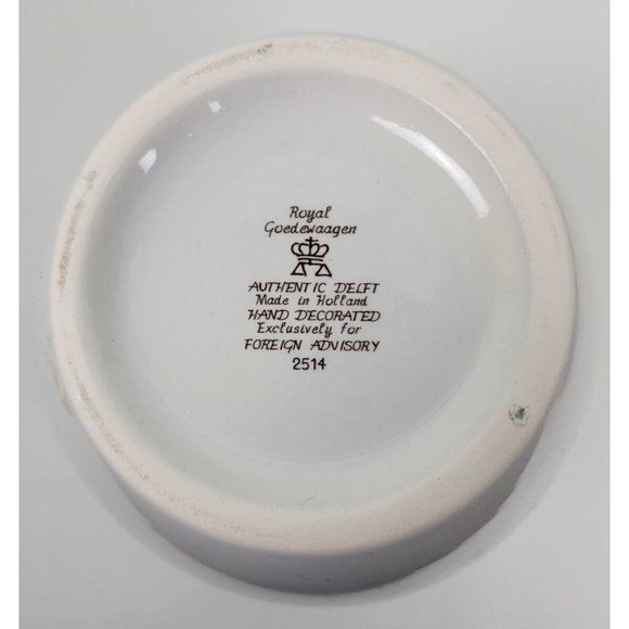 Vintage Royal Goedewaagen Delft Cleary Tobacco Jar Apothecary w Brass Lid  11.5" - Picture 10 of 11